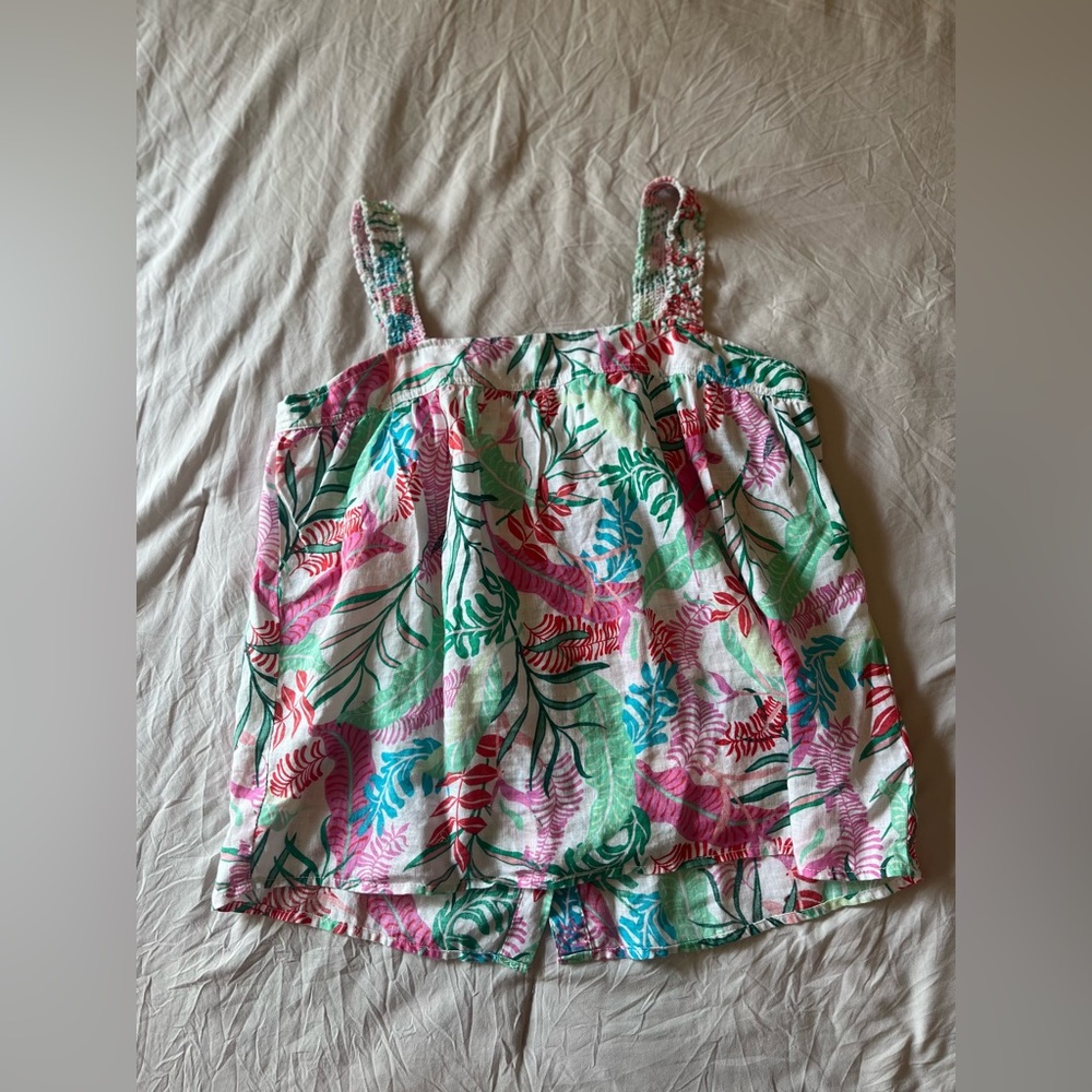 100% linen flowy tank top.